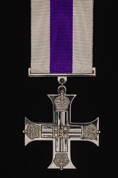 Military Cross medal awarded to Lieutenant Alec Frank MacKelden, The Buffs, for gallantry at Lake Comacchio and the Canale Bianco, Italy, April 1945